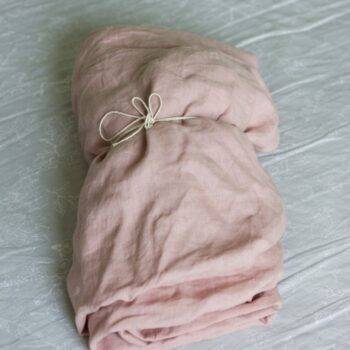 Linen bedsheet dusty pink